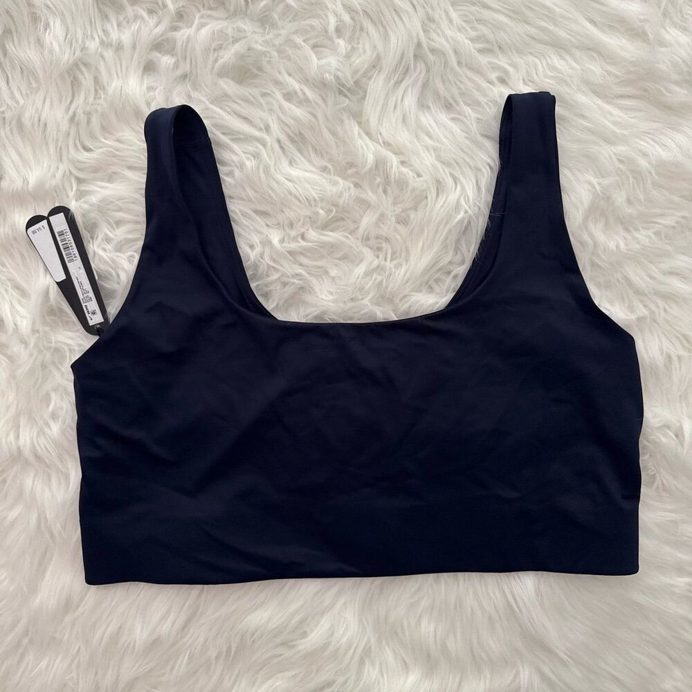 Nike Skims Shine Scoop Neck Longline Bra Navy Size 2X